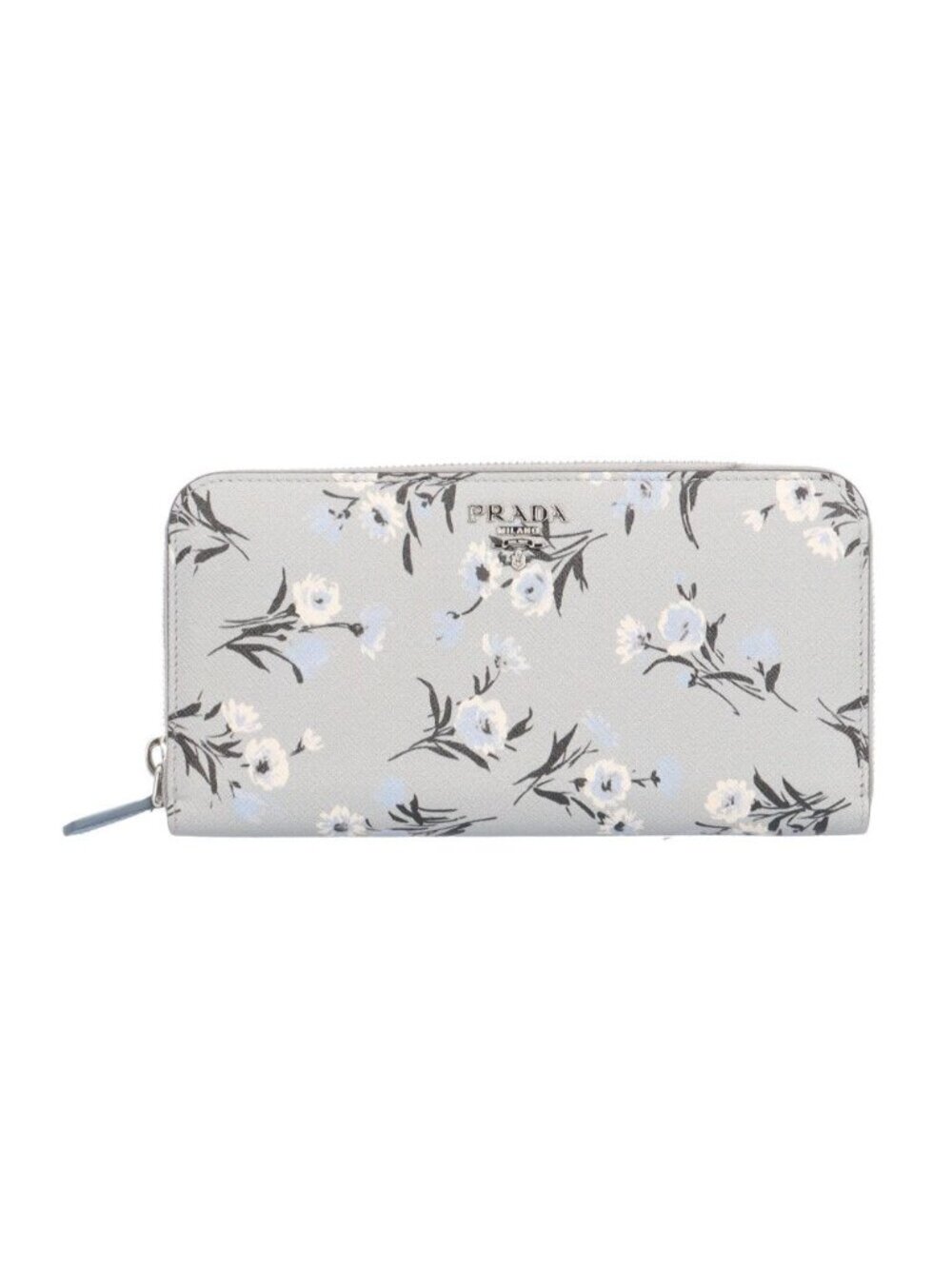 Prada Floral Saffiano Wallet Leather